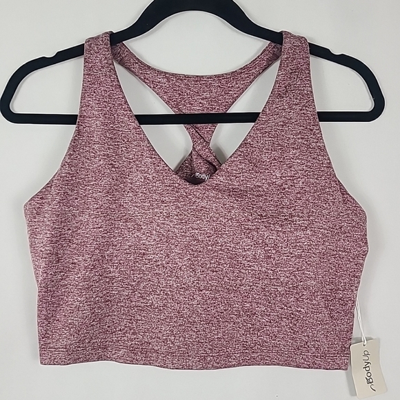 NWT Body Up Sport Bra With Twist Merlot Heather Sz L - Picture 1 of 7